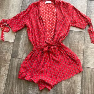 Faithfull The Brand Romper Sz 2 Red
